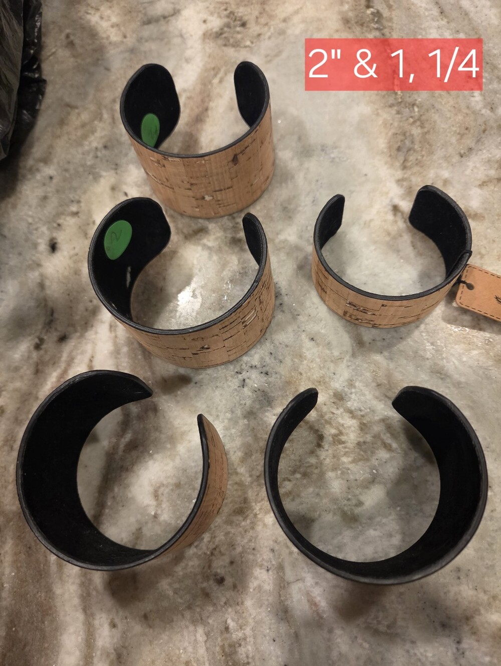 5 Cork Shell Open Cuff Bracelet - Natural Cork